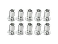 Mini Foco Led Empotrable De Techo De 1w, 100-265v Ca Con Controlador, 10 Unidades, Luz Blanca Cálida, Color Plata, Clase A+.
