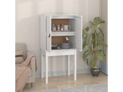 Aparador Alto Madera Maciza De Pino Blanco 60x40x120 Cm