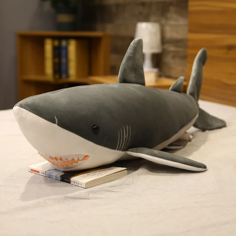 (gris 90cm) Peluche Gigante De Tiburón, Almohada/cojín Para Dormir