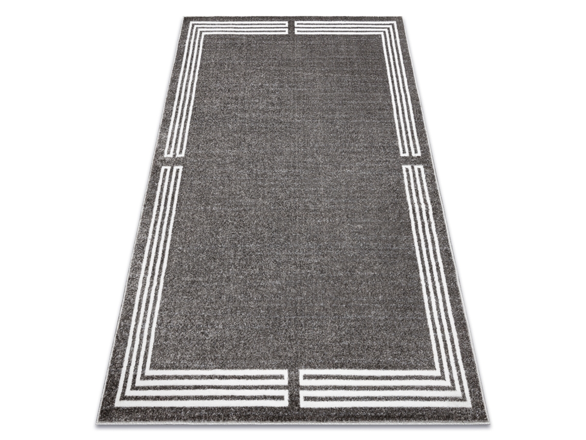 Alfombra DYWANY LUSZCZOW (140 x 190 cm - Polipropileno y Poliéster - Gris y Plateado)