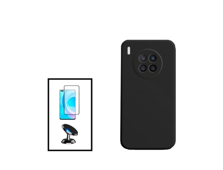 Kit De Película De Vidrio Templado De Cubierta Completa 5D Soporte Magnético De Coche De Silicona Líquida Para Honor 50 Lite - Negro PHONECARE