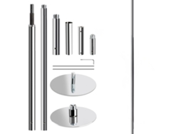 Barra Pole Dance, Altura Ajustable De 222,5-280 Cm, Estática Y Giratoria, 200 Kg De Capacidad, Acero Cromado Galvanizado, Para Hogar Club - Plateado