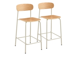 Juego de 2 sillas altas de metal y madera