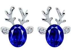Pendientes INF renos de plata para Navidad - azul