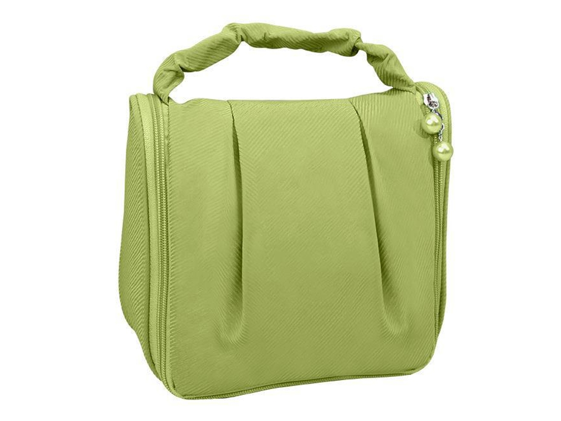 Neceser de viaje para mujer, impermeable, con cremallera, color verde (cabe fácilmente en el equipaje)