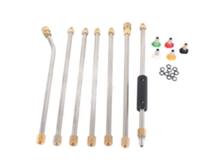 Kit de extensión de línea de lavado de autos con 5 boquillas, color plateado para riego