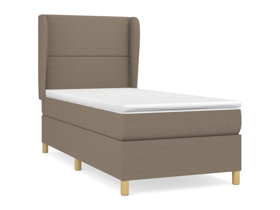 Maison Exclusive - Cama Box Spring Con Colchón Tela Gris Taupe 90x190 Cm