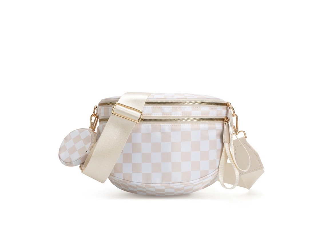Riñonera Eifson con correas anchas ajustables (cuadros beige)