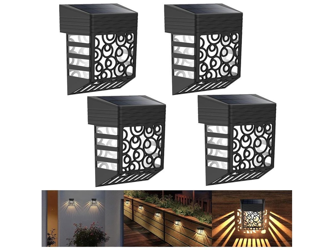 4 Luces Solares De Jardín, Apliques Exteriores Ip54 Para Jardines, Caminos Y Coches.