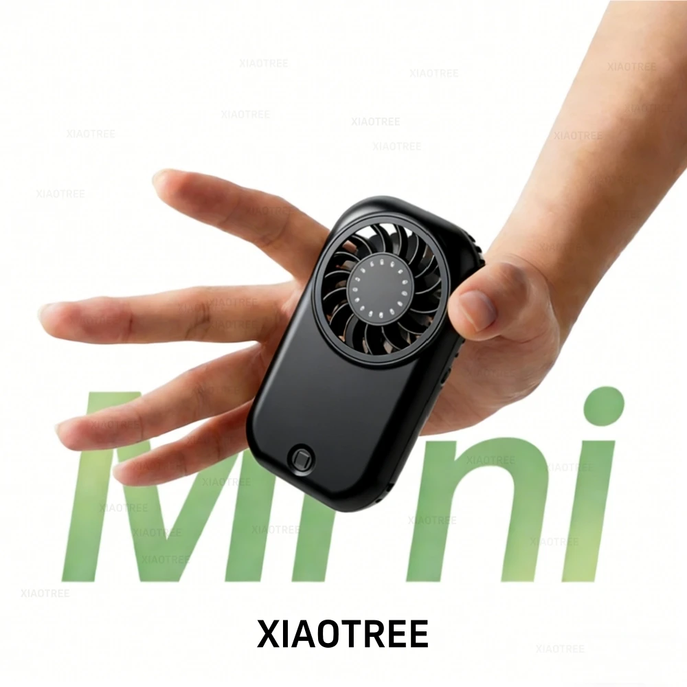Mini ventilador portátil de mano, 5 velocidades, batería de 1200 mAh, carga mediante mini USB. MDUG (negro)