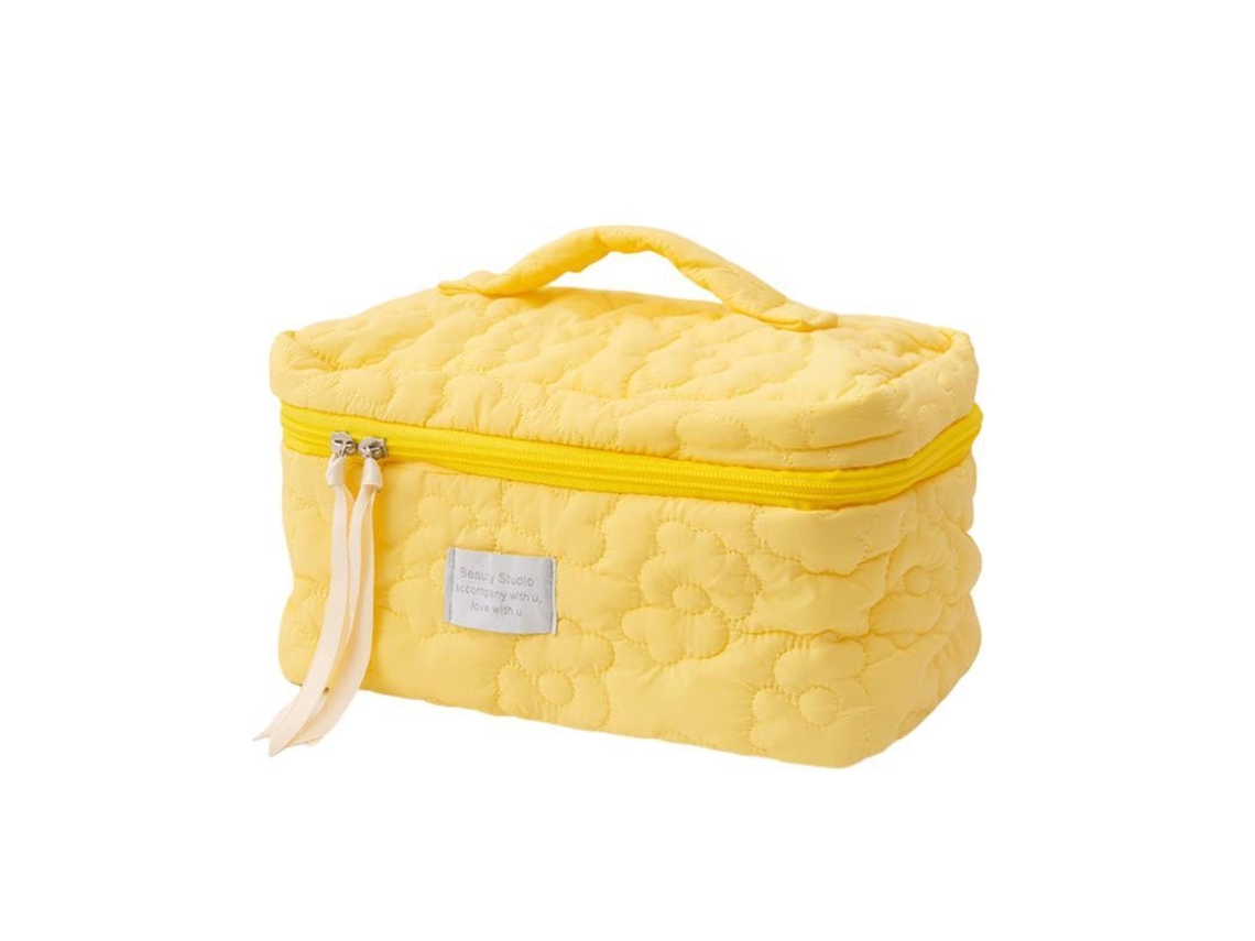 2026-linjou Maleta De Maquillaje Grande Para Viajes Estuche De Cosméticos Acolchado Organizador De Toiletries (amarillo)