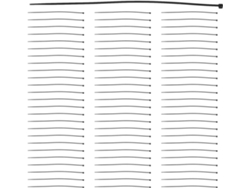 Paquete De 2000 Bridas De Cable Negras Finas De 200 Mm X 3