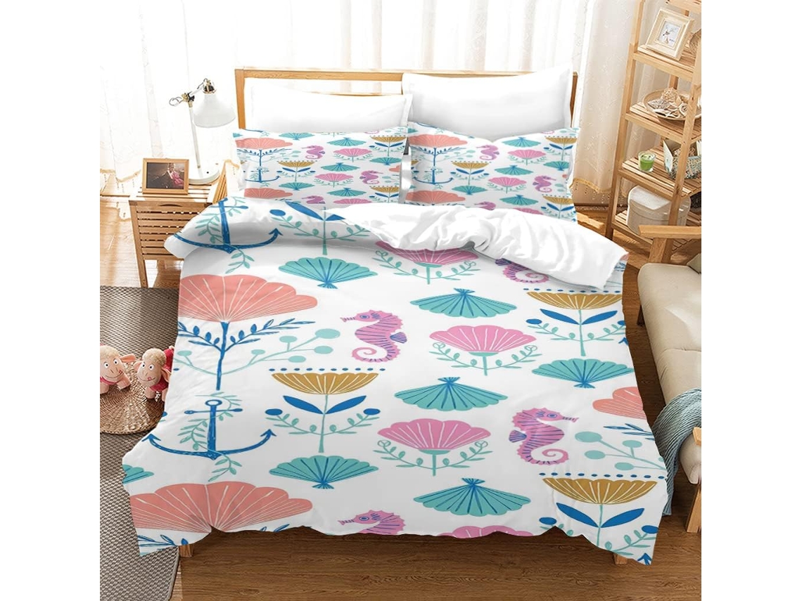 Funda Nórdica Estampado Juego Cama Funda Microfibra Almohada Juego 140x200cm 65x65cm 140 X 200 Cm 65