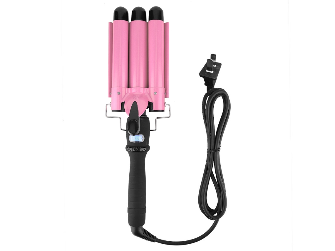 25mm Chave De Cacho Profissional Com Três Barris Cerâmica Com Display Digital Ferramenta De Penteado