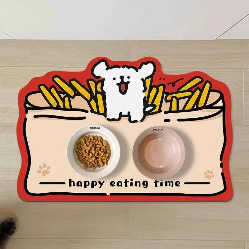 (estilo 1 40x60cm) Tapete Para Alimentación De Mascotas Antideslizante Y Absorbente, Lavable, Resistente A Las Manchas Y A Las Salpicaduras.