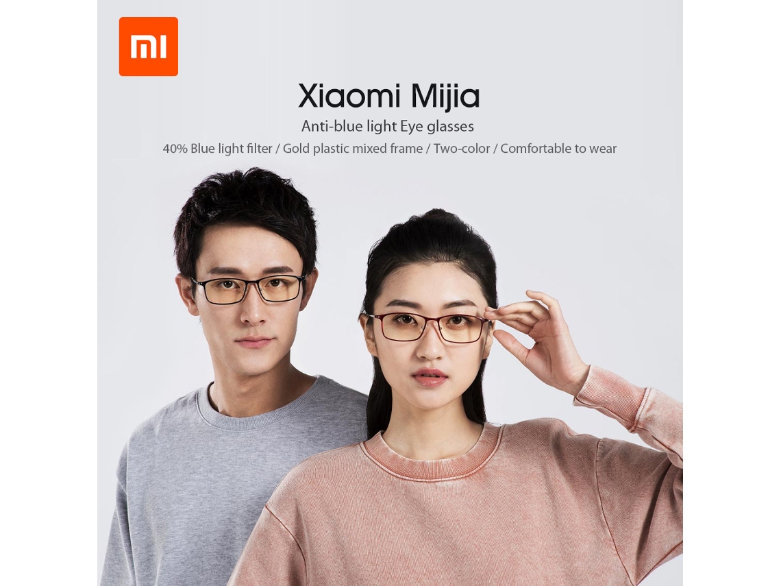Óculos Anti-blue Light Xiaomi Mijia Bloqueio 40% Luz Azul Tr90 Leve 18g Para Homens E Mulheres