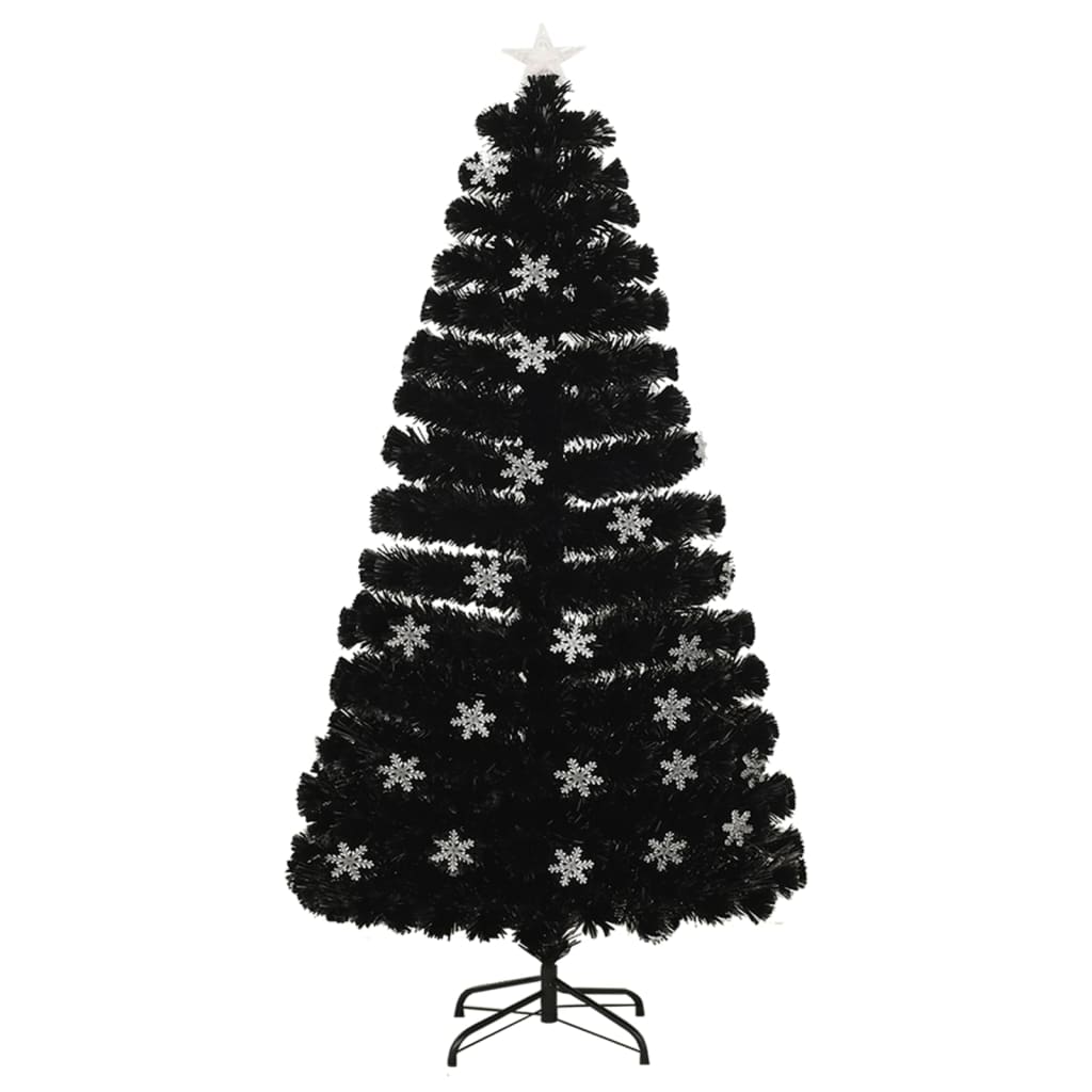 De Navidad Copos nieve vidaxl led fibra negro 120cm 120 �rb�l
