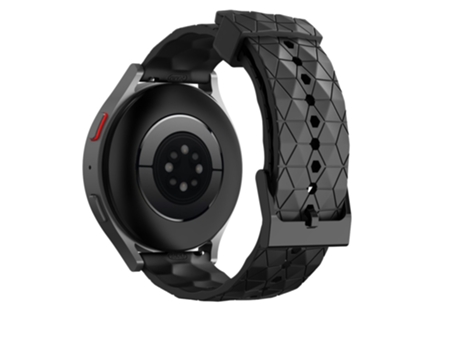 Correa de Silicona patrón de fútbol 20mm para Samsung Galaxy Watch 5/Huawei Watch GT - negro