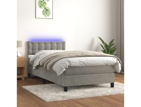 MAISON EXCLUSIVE Cama con somier con colchón y luz LED 90x200 cm Terciopelo