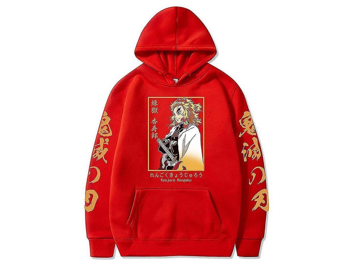 2026-sudadera Con Capucha Anime Demon Slayer Kyojuro Rengoku - Ropa Casual Oversized Y2k - Moda Callejeras Invierno
