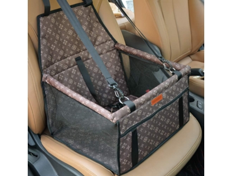 ELKUAIE Transportín para perros y gatos con elevador, bolsa de coche transpirable para mascotas, cinturón de seguridad para perros y gatos.