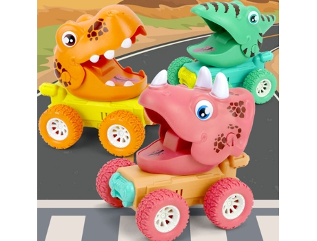 Juguetes de dinosaurio para niños de 2 a 5 años, juguetes para niños pequeños de 2 a 4 años, camiones monstruo con luces intermitentes y música Din...