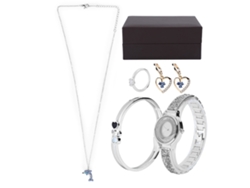 Conjunto De Regalo De Reloj Y Joyas Para Mujer: Pendientes, Anillo, Collar Y Pulsera, Plata/oro.