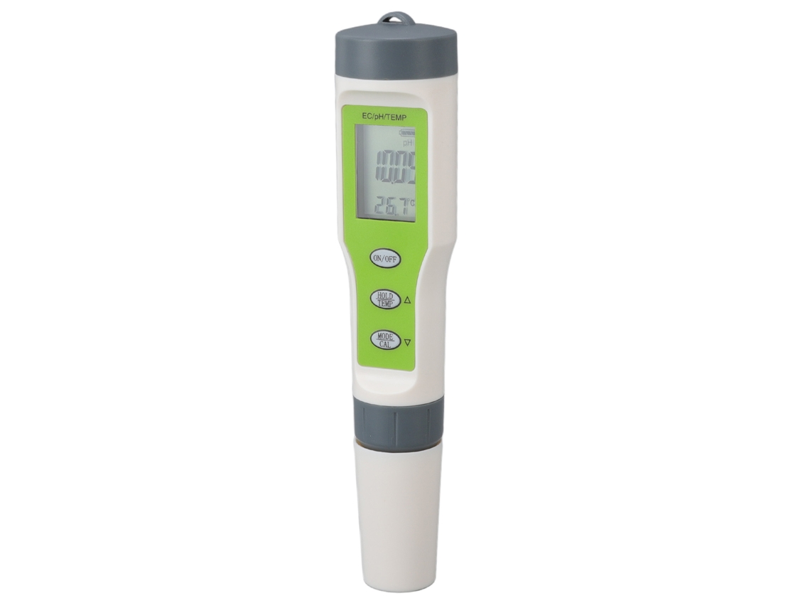 Medidor de calidad del agua 3 en 1, EC, temperatura, pH, digital, preciso