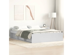 Estructura De Cama Doble Sin Colchón Blanco 150x200 Cm