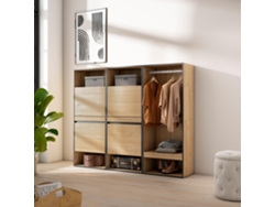 Zapatero, 180x145x35 cm, Dormitorio, habitación, Vestidor abierto, Roble SKRAUT HOME