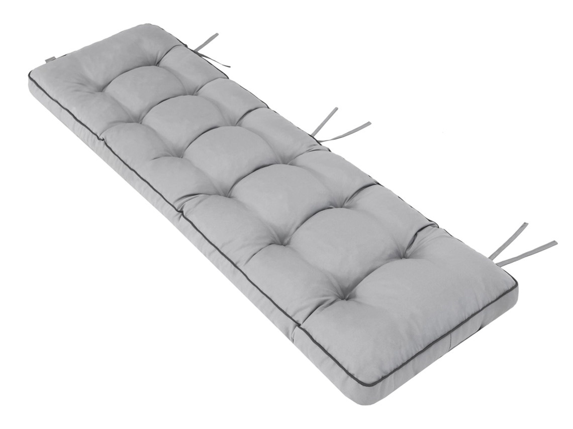 Cojín para banco de jardín con cojín grueso para uso en exteriores. Largo: 120cm, ancho: 40cm - Gris SALES CORE