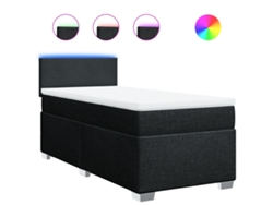 Maison Exclusive - Cama Box Spring Con Colchón Tela Negro 100x200 Cm
