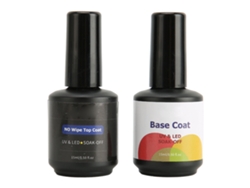 Kit Profesional De Base Y Capa Superior Para Uñas, Brillo Duradero, Acabado Transparente, Calidad De Salón.