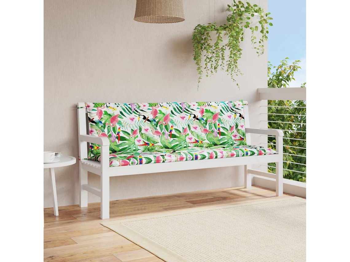 Cojines para banco de jardín, 2 unidades, 150x50x7cm, tela multicolor HARLANV1