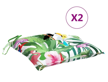 vidaXL Cojines para silla 2 uds tela multicolor 40x40x7 cm