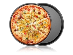 2026da-sartén Para Pizza 9 Pulgadas, Paquete De 2 Acero Carbono Redonda Antiadherente 0.6mm Espesor