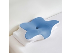 Almohada De Espuma Viscoelástica, Diseño Ergonómico Con Soporte Cervical, Azul Czhhmart