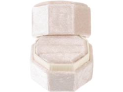 Franela Beige Anillos Mujer Delicada Octogonal Vintage Bodas Pedidas Almacenamiento Ligero Joyas Caja Boda