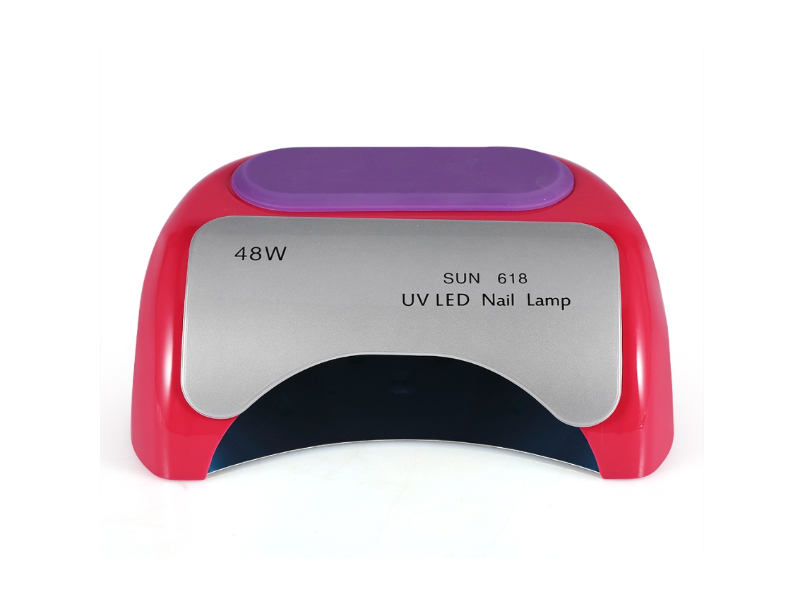 Rebe-lâmpada Secadora De Unhas 48w Fashionable Auto Sensor Led Uv Para Gel De Unhas Cor Rosa Vermelha