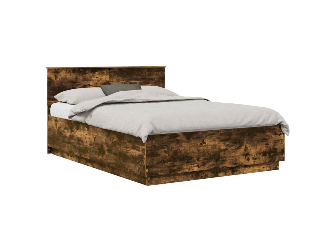 Maison Exclusive - Estructura De Cama Con Cabecera Roble Ahumado 150 X 200 Cm