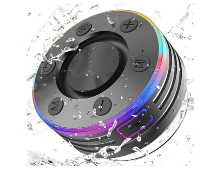 Altavoz CHRONUS para Ducha Portátil Impermeable Ipx7 con Ventosa Negro