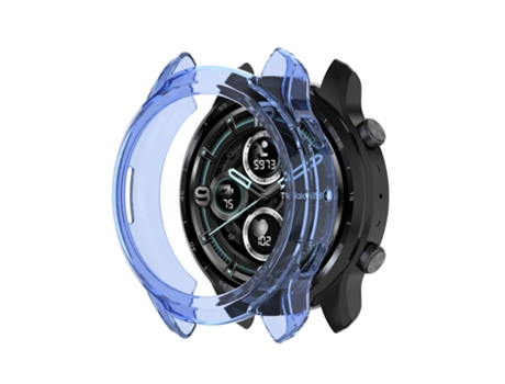 Ticwatch Pro 3 Ultra TPU Carcasa protectora semienvuelta de color transparente (azul transparente)