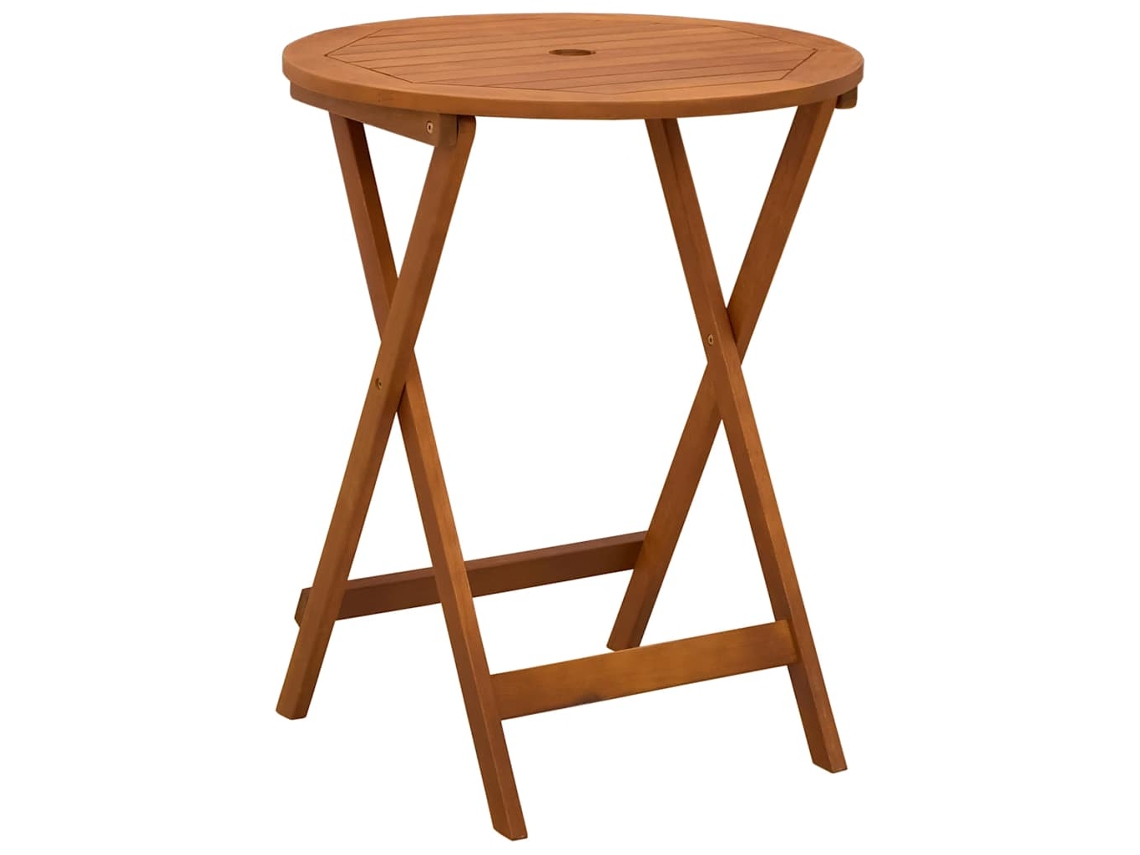 Maison Exclusive - Mesa Jardín Plegable Madera Maciza De Eucalipto Ø60x75 Cm
