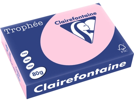 Papel CLAIREFONTAINE Copia, láser y chorro de tinta Trophée A4 80 gsm (500 Hojas - Rosa)