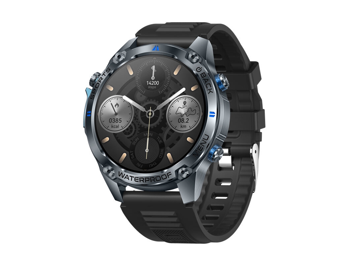 Reloj Inteligente Senbono G100 De 1,46 Pulgadas, Color Plata/marrón, Con Gps Integrado De 128 Mb 128 Mb, Resistente Al Agua Hasta 5 Atm.