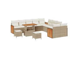 Maison Exclusive - Conjunto De Sofás De Jardín Con Cojín 17 Pcs Beige Y Crema