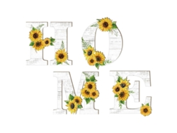 Decoración de pared de cocina con girasoles destacados
