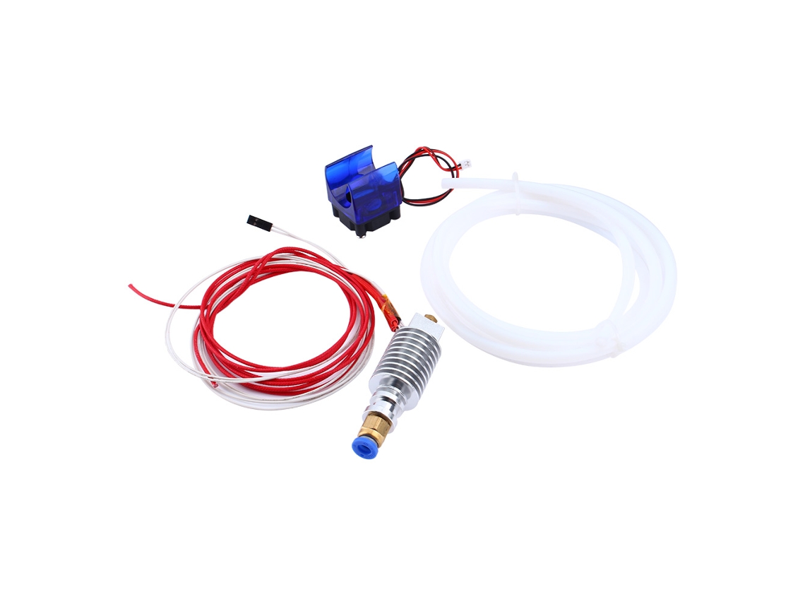 Boquilla de calor duradera con cabezal en J para filamento de 0,4 mm/3 mm para extrusora de impresora 3D con tubo de PTFE y enfriador.