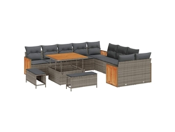 Maison Exclusive - Conjunto De Sofás De Jardín Con Cojín 13 Pcs Gris