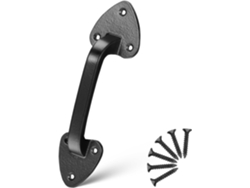 Manilla De Puerta Corredera De Hierro Fundido Negro, Diseño Sencillo Y Práctico, Agarre